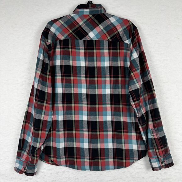 True Religion Men’s Red Multicolor Plaid Shirt Flannel Long Sleeve Size 2XL - Picture 8 of 9